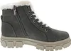 A single gray winter boot with white fur trim and beige sole, shown from the side. Produktbild-Vorschau
