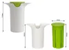 Three parts of a vegetable/fruit cutter are shown with dimensions indicated by measurement lines and text. Podgląd zdjęcia produktu
