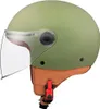 A side view of a green motorcycle helmet with a clear visor. Anteprima dell’immagine prodotto