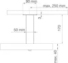 Barkonsole Capri gerade 50 x 50 mm, Höhe 170 mm, Aluminium Produktbild-Vorschau 2