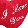 Cœur en peluche rouge vin, avec l'inscription "Je t'aime" - Voir les images du produit 5