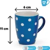 Joli set de 4 tasses à café en céramique 250 ml, uni à pois Voir les images du produit 2