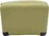 A green upholstered ottoman or footstool is shown from the front. Produktbild-Vorschau