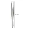 A pair of silver tweezers is shown against a white background with a measurement indicator. Produktbild-Vorschau