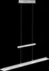 A modern, minimalist pendant light fixture with two horizontal bars suspended by thin wires from a rectangular ceiling mount. Produktbild-Vorschau