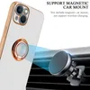 A phone case with a ring holder is shown attached to a car vent mount. Produktbild-Vorschau