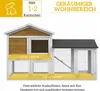 PawHut Dvojposchodová klietka pre králiky, drevená s Náhľad obrázku produktu 5