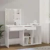 vidaXL LED-make-up tafel met kast, wit, houtvezel Productafbeelding-voorbeeld 4