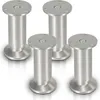 Four silver furniture legs are arranged in a group on a white background. Produktbild-Vorschau