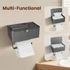 Toilettenpapierhalter Grau zur Wandmontage, Klopapierhalter Produktbild-Vorschau 2