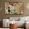 Wanddeko 120x80 cm - Banksy - Mädchen mit Luftballon, Produktbild-Vorschau 5