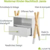 Juskys Kinder Nachttisch Jamie - Schublade & Fach - kleiner Produktbild-Vorschau 3