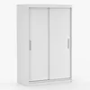 Schwebetürenschrank Kleiderschrank Schrank 120 cm Weiß/Weiß Produktbild-Vorschau 2