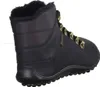 A side view of a black winter boot with gold eyelets and black laces. Náhled obrázku produktu
