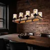 Hängeleuchte, Metall, Holz, rauchfarben, 8 Flammig, L 75 cm Produktbild-Vorschau 4