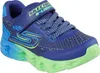 A single blue and green Skechers shoe is shown against a white background. Voir les images du produit