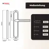 Diagram showing the dimensions and specifications of a door handle. Produktbild-Vorschau