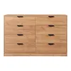A wooden dresser with eight drawers against a white background. Produktbild-Vorschau