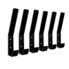 A set of black metal coat hooks against a white background. Produktbild-Vorschau