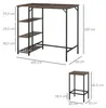 HOMCOM Bartisch-Set Stehtisch mit 2 Barhockern 3-tlg. Produktbild-Vorschau 3