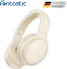 A pair of cream-colored wireless headphones is shown against a white background. Produktbild-Vorschau