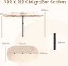 COSTWAY ombrellone doppio 380x200cm con manovella e 12 Anteprima dell’immagine prodotto 3