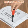 A hand is using a screwdriver to assemble a white cat door. Náhled obrázku produktu