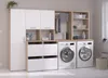 A laundry room with a washing machine cabinet set. Produktbild-Vorschau