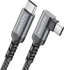 deleyCON 0,5m USB C Kabel Kurz Winkel 90 Grad (60W Produktbild-Vorschau 1