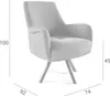 Sessel Drehsessel VALERIE in Stoff Stoff Elisa Velvet Produktbild-Vorschau 3