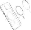 A clear phone case with magnetic ring accessories is shown against a white background. Produktbild-Vorschau