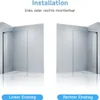 Two identical shower enclosures are shown, one on the left and one on the right, illustrating installation options. Produktbild-Vorschau