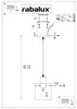 Diagram showing how to install a Rabalux pendant light. Náhľad obrázku produktu