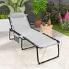 Chaise longue COSTWAY avec appui-tête et poche latérale, Voir les images du produit 2