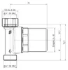 A technical drawing of a Caleffi Wasserschlagdämpfer. Anteprima dell’immagine prodotto
