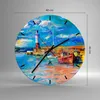 Wanduhr - Rund - Glasuhr - Leuchtturm Meer - 40x40cm - Produktbild-Vorschau 3