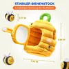 A plush beehive toy with attached bees and measurement indicators. Produktbild-Vorschau