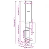 A diagram showing the dimensions of a tall, narrow cabinet. Produktbild-Vorschau