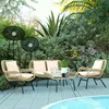 Outsunny Salon de jardin 4 pers. 4 piššces style exotique Voir les images du produit 2