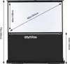 A diagram showing the dimensions of a projector screen. Voir les images du produit