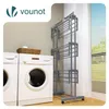VOUNOT® 4 Ebenen Wäscheständer Turm mit Rollen 126x63x170 Produktbild-Vorschau 6
