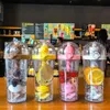 Kreative Kunststoff Stroh Wasserflasche Niedlichen Tier Produktbild-Vorschau 2