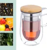 Relaxdays Teeglas, mit Edelstahl-Sieb, Bambusdeckel, Produktbild-Vorschau 5