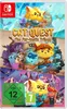 The image shows the front cover of a Nintendo Switch game case for 'Cat Quest - The Fur-tastic Trilogy'. It features cartoon cat characters and game title. Produktbild-Vorschau