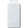 A white Samsung wallet cover for a Galaxy A40 phone, presented in its retail packaging. Produktbild-Vorschau