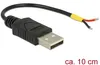 DELOCK USB Kabel A -> 2x offene Kabelenden Strom 0.10 Produktbild-Vorschau 2