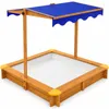 HAGO24 Sandkasten Sandbox Sandkiste Massivholz Dach Produktbild-Vorschau 1