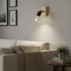 MasterLED Wandleuchte - E27 - Schwarz mit Holz - schwenkbar Produktbild-Vorschau 2