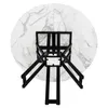 The underside of a round table with a marble-patterned top and black metal legs, viewed from directly above. Produktbild-Vorschau