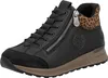 A single black women's boot with leopard print accents and a zipper. Náhľad obrázku produktu